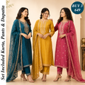 Pack Of 3 Beautiful Cotton Kurta Set with Dupatta (BCK-8)