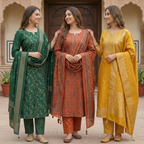 3 Printed kurta, matching pants, and a coordinated dupatta (P3K-3)