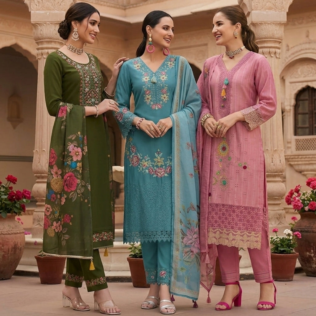3 Kurta Pants & Dupatta Set (E-03)