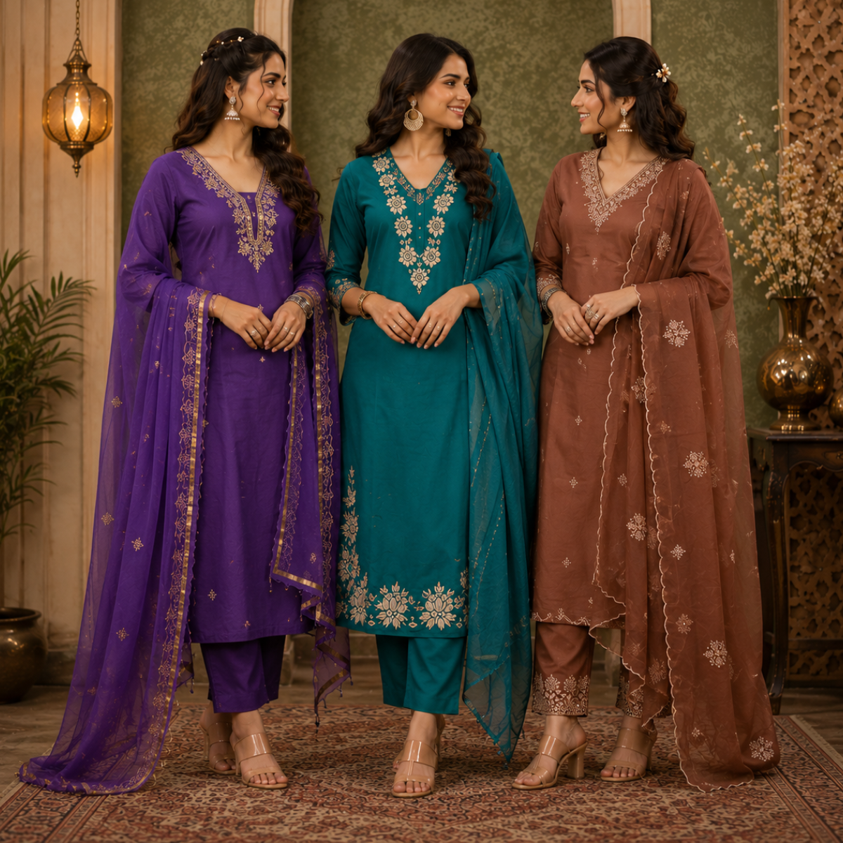 3 Kurta Set With Dupatta - Perfect For Every Occasion ( D-4 )
