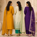 3 Women's Printed Ethnic Kurta Set With Dupatta ( KS-8 )