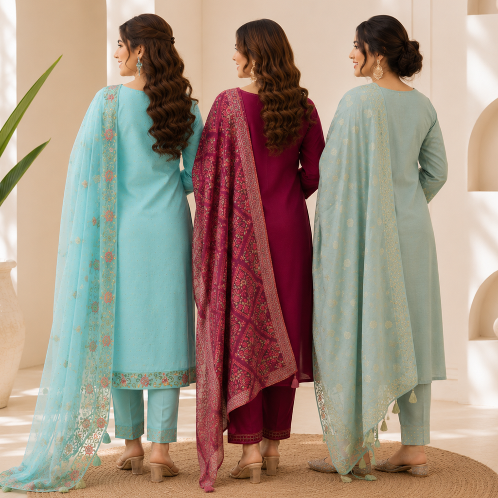 3 Ethnic Kurta With Dupatta ( K3 )