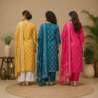 3 Cotton Kurta Set with Dupatta (CK-03)