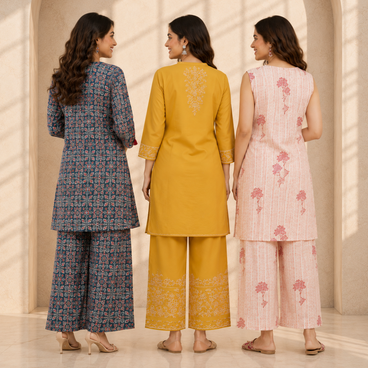 3 Women's Printed Co-Ord Set ( C4 )
