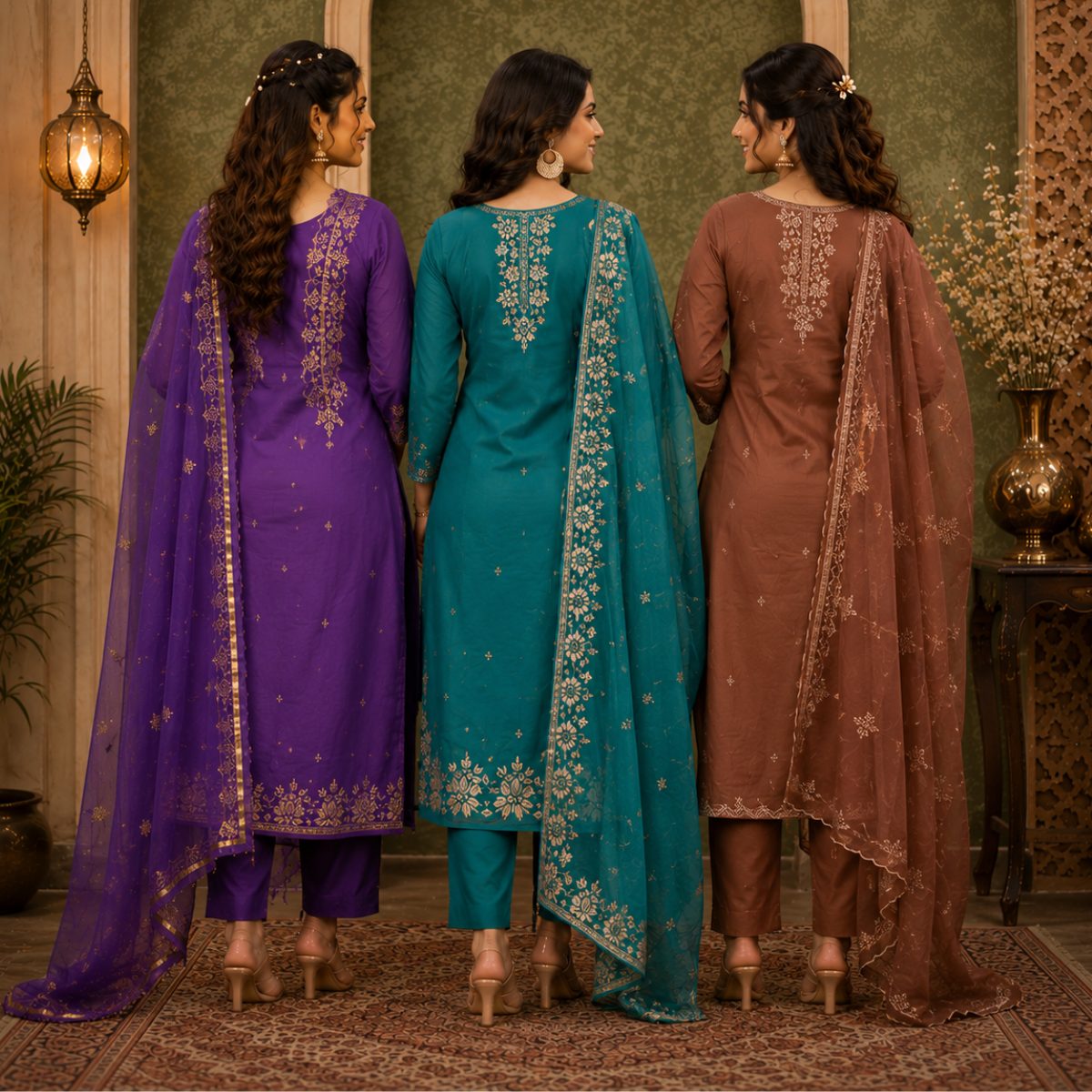 3 Kurta Set With Dupatta - Perfect For Every Occasion ( D-4 )