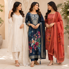 3 Women's Printed Ethnic Kurta Set With Dupatta ( KS-7 )