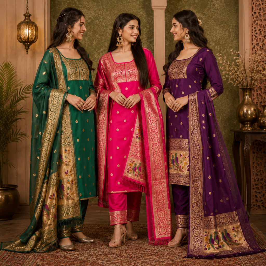 3 Kurta Set With Dupatta - Perfect For Every Occasion ( D-5 )