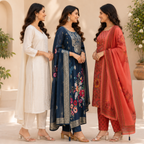 3 Women's Printed Ethnic Kurta Set With Dupatta ( KS-7 )