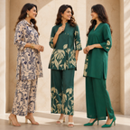 3 Women's Printed Co-Ord Set ( C5 )