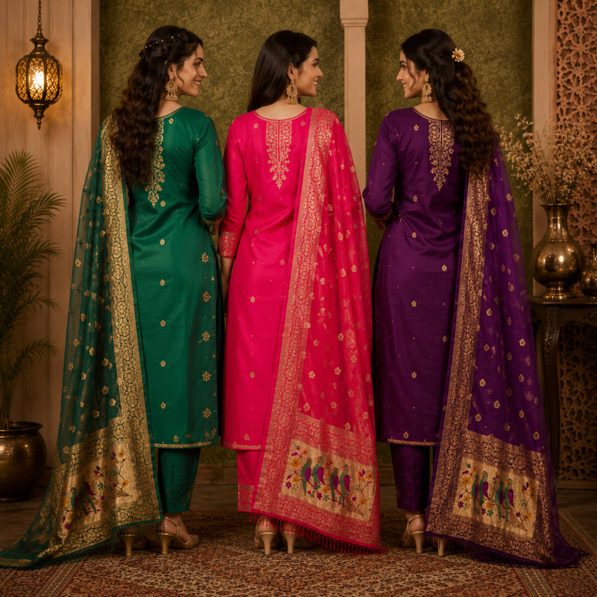 3 Kurta Set With Dupatta - Perfect For Every Occasion ( D-5 )