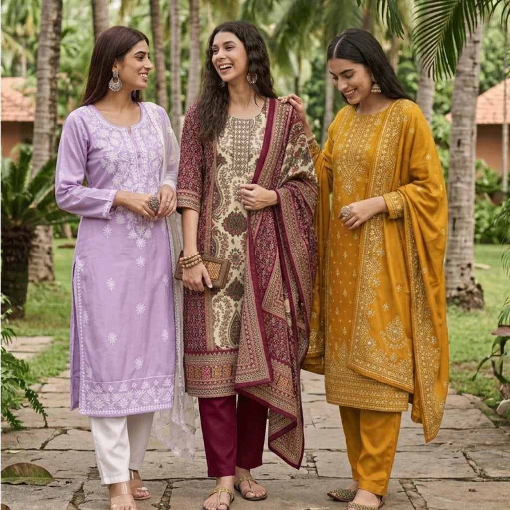 3 Kurta Pants & Dupatta Set (E-04)
