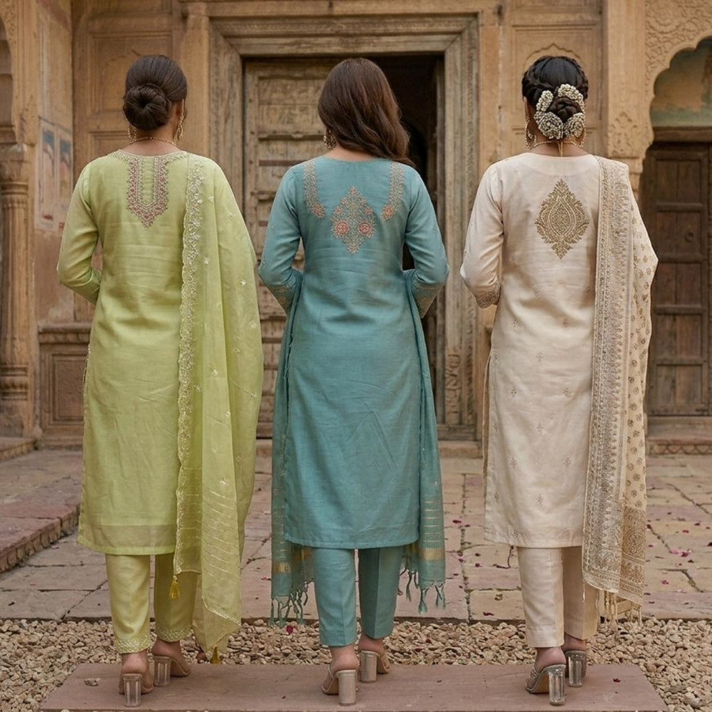 3 Kurta Pants & Dupatta Set (E-05)