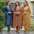3 Printed kurta, matching pants, and a coordinated dupatta (P3K-5)