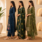 3 Ethnic Kurta With Dupatta ( K5 )