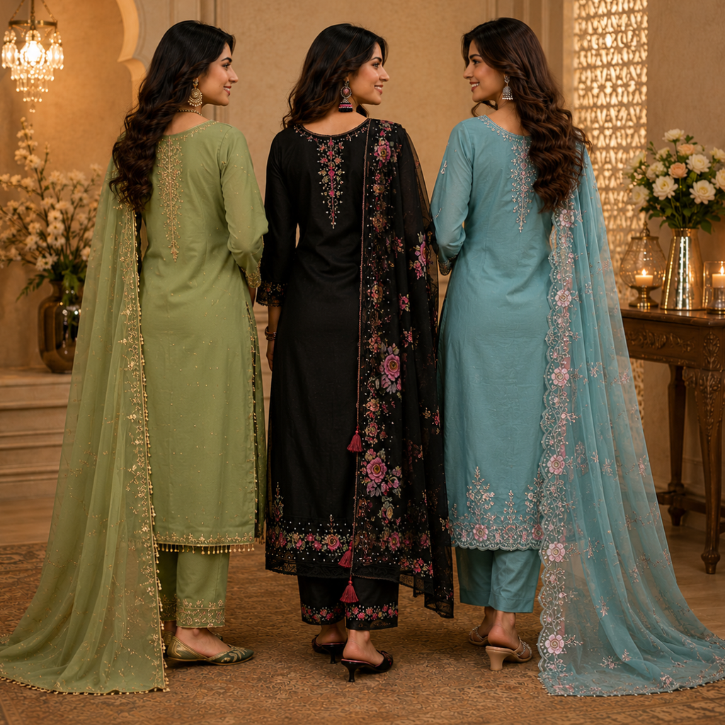 3 Kurta Set With Dupatta - Perfect For Every Occasion ( D-6 )