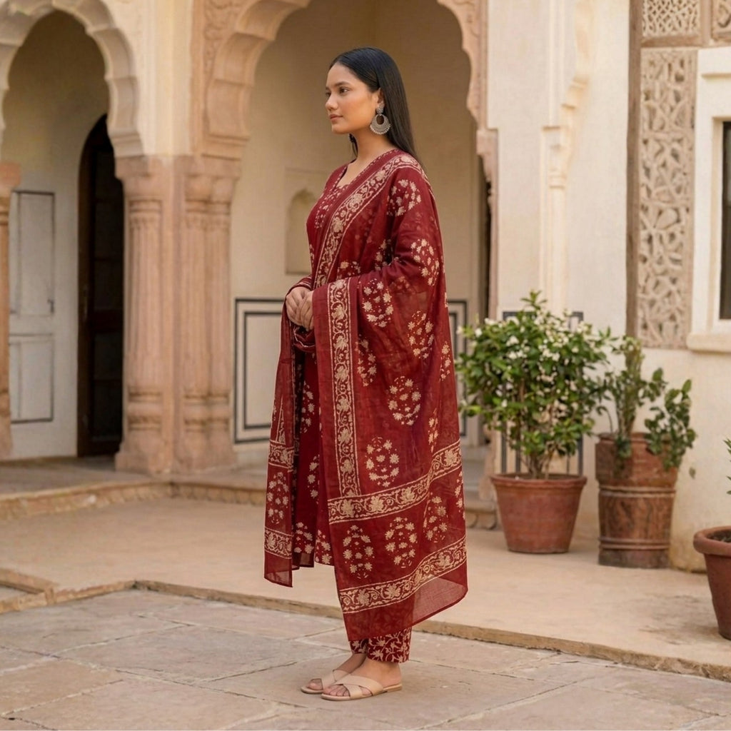 3 Combo Set Kurta, Pants With Dupatta | KS-02