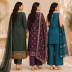 3 Women's Printed Ethnic Kurta Set With Dupatta ( KS-6 )