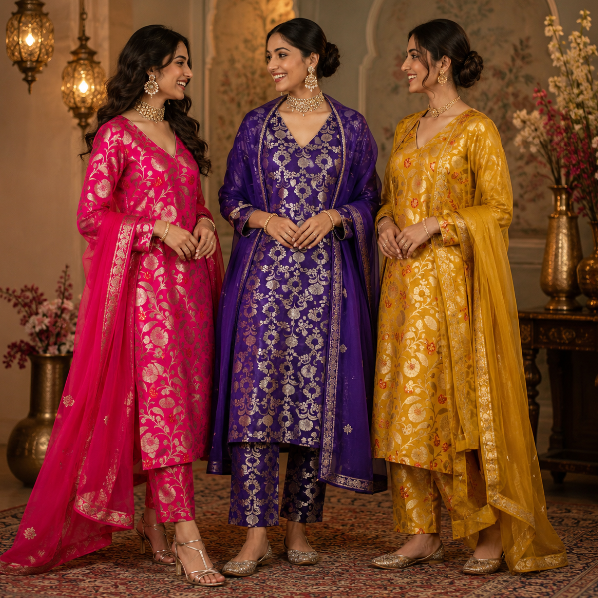 3 Kurta Set With Dupatta - Perfect For Every Occasion ( D-7 )