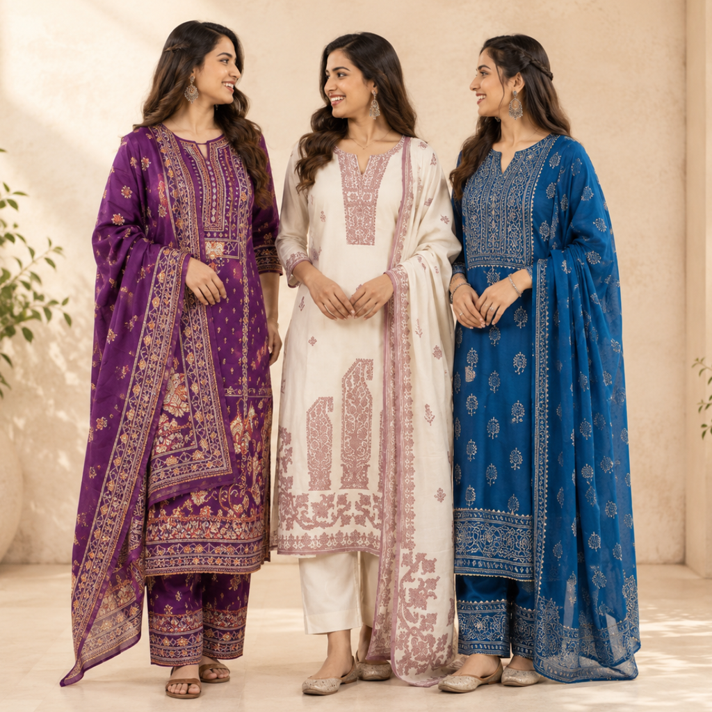 3 Women's Kurta Styles with Dupatta ( K1 )