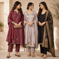 3 Women's Printed Ethnic Kurta Set With Dupatta ( KS-10 )