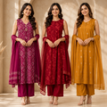 3 Women's Kurta Set with Dupatta | Comfortable Fit ( KS1 )