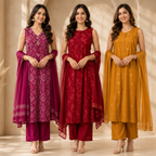 3 Women's Kurta Set with Dupatta | Comfortable Fit ( KS1 )