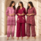 3 Women's Printed Co-Ord Set ( C1 )