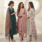 3 Comfort Fit Kurta Set with Dupatta ( C1 )