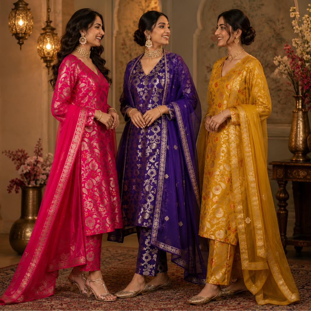 3 Kurta Set With Dupatta - Perfect For Every Occasion ( D-7 )
