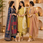 3 Ethnic Kurta With Dupatta ( K6 )