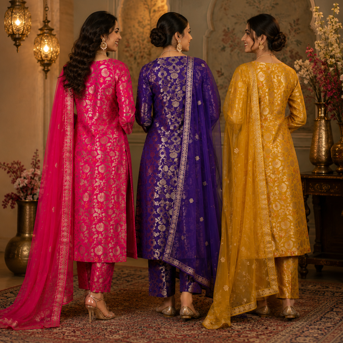 3 Kurta Set With Dupatta - Perfect For Every Occasion ( D-7 )