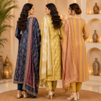 3 Ethnic Kurta With Dupatta ( K6 )