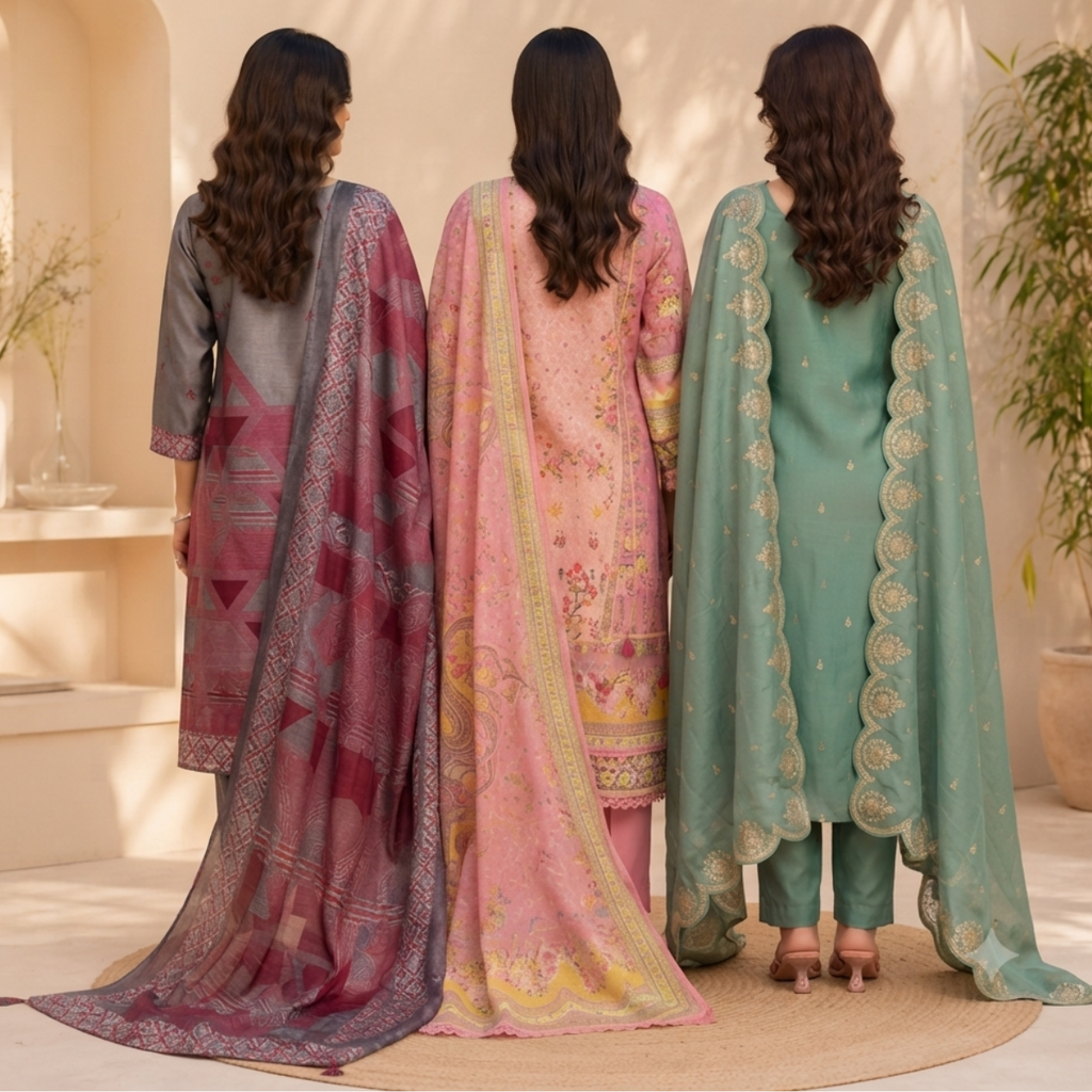 3 Women's Printed Ethnic Kurta Set With Dupatta ( KS-5 )