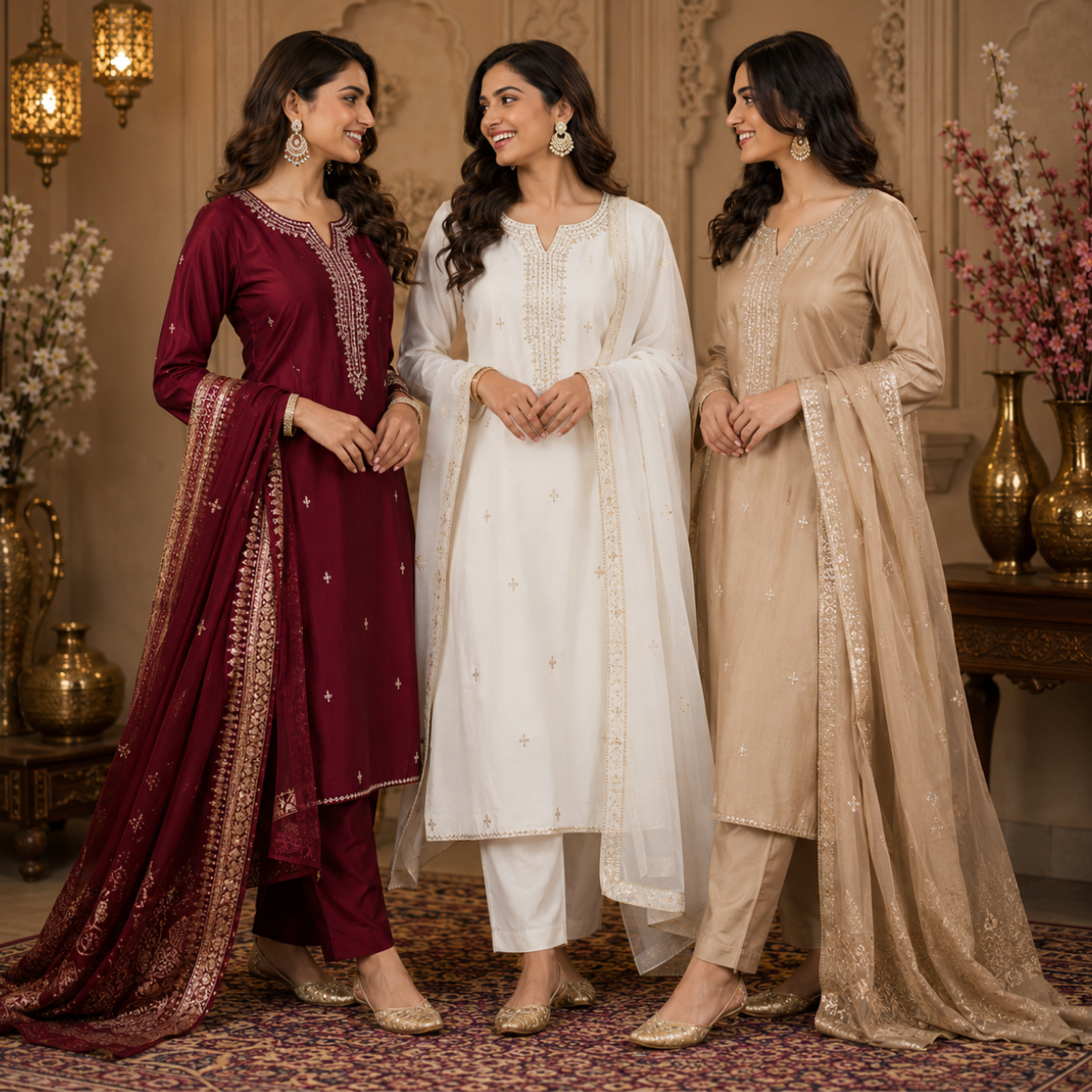 3 Kurta Set With Dupatta - Perfect For Every Occasion ( D-9 )
