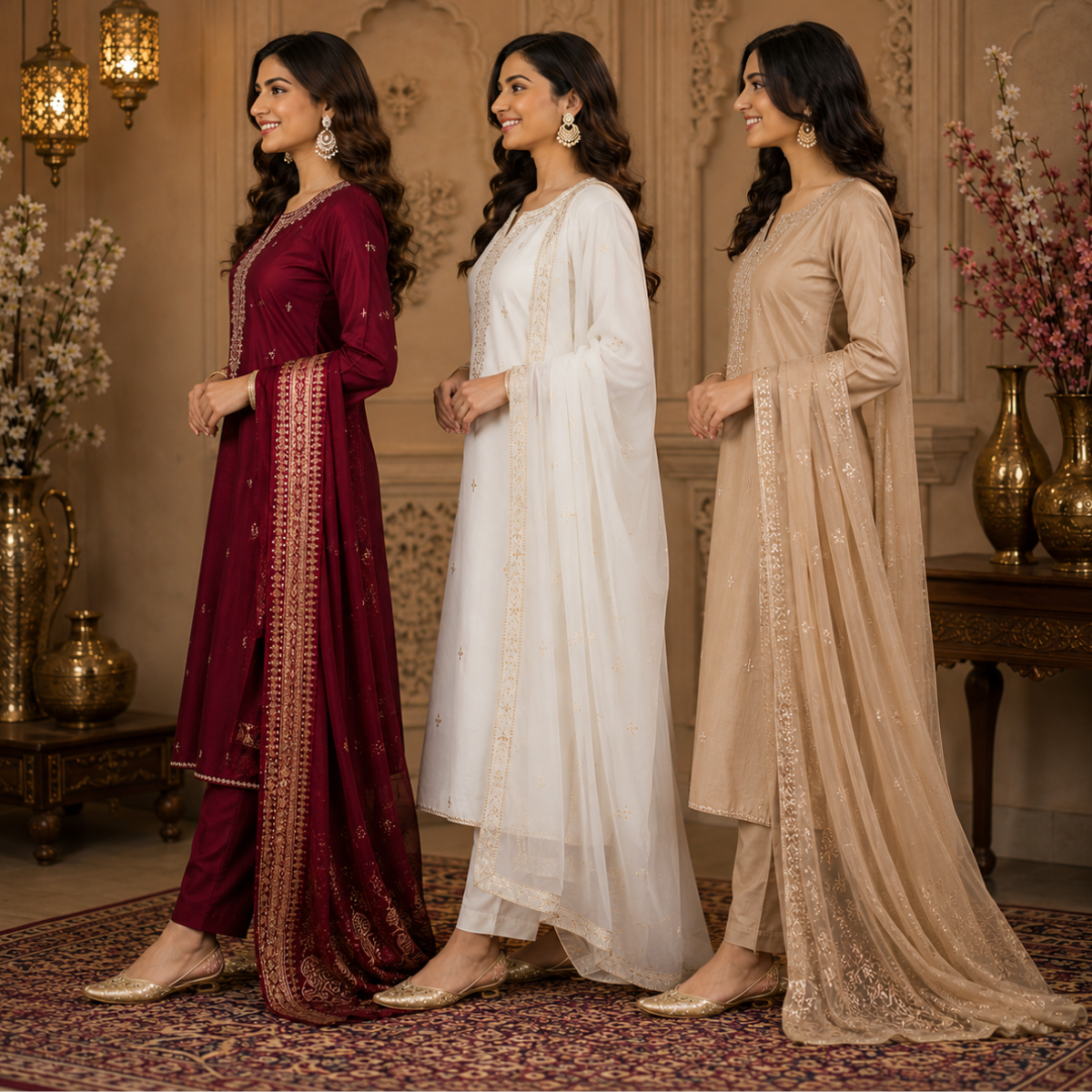 3 Kurta Set With Dupatta - Perfect For Every Occasion ( D-9 )