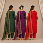 Pack Of 3 Elegant Cotton Kurta Set for Women with Dupatta (KBK-9)