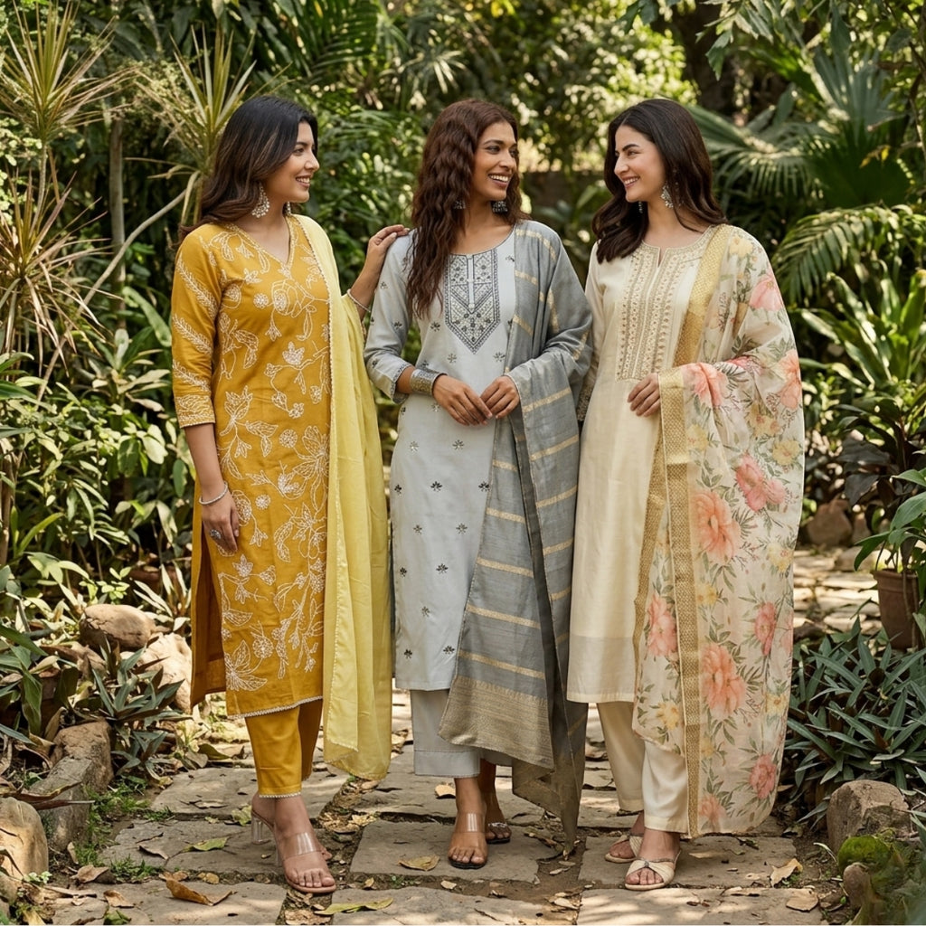 3 Kurta Pants & Dupatta Set (E-07)