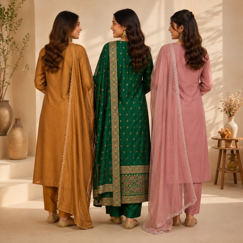 3 Women's Printed Ethnic Kurta Set With Dupatta ( KS-4 )