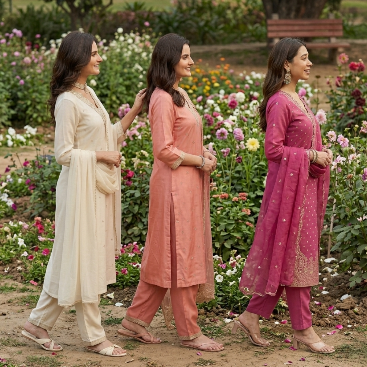 3 Kurta Pants & Dupatta Set (E-10)