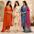 3 Women's Printed Ethnic Kurta Set With Dupatta ( KS-2 )