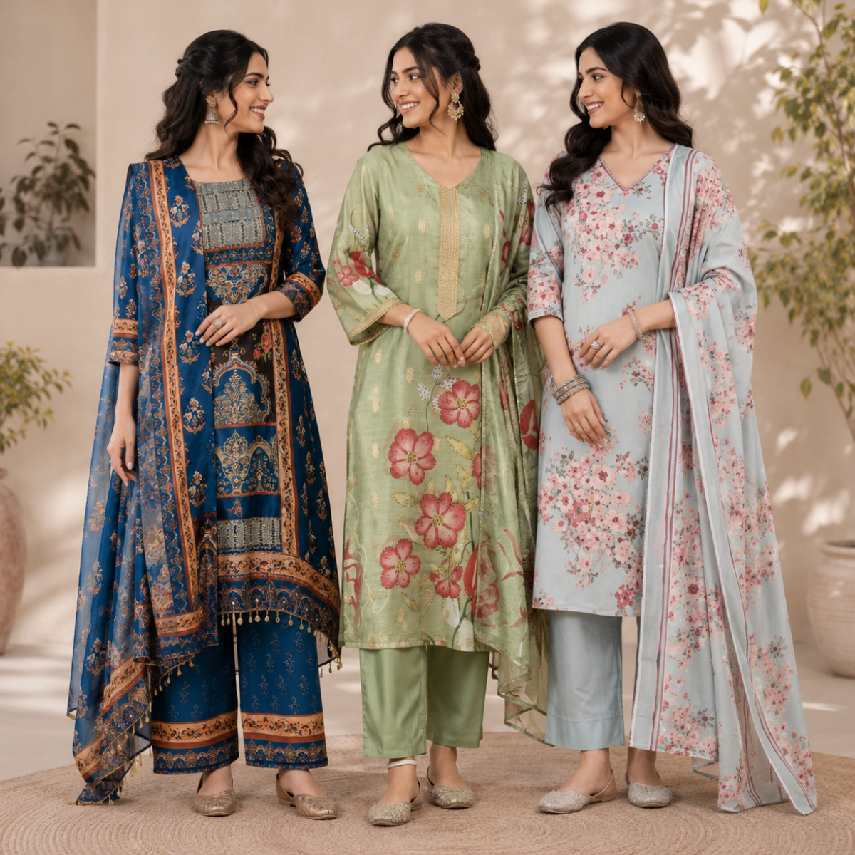 3 Women's Kurta Styles with Dupatta ( K8 )