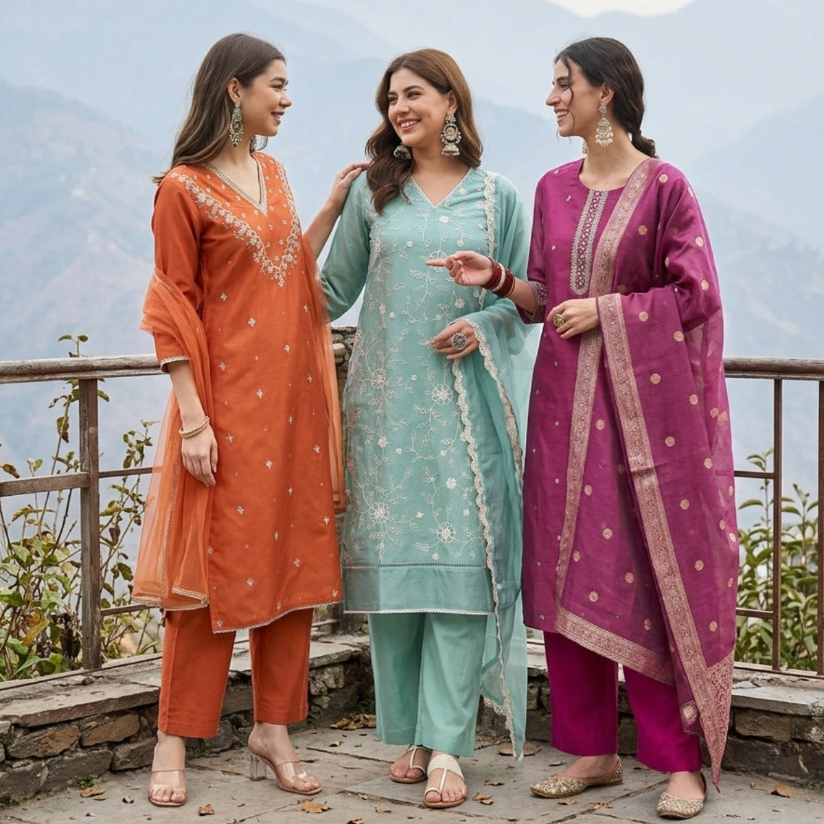 3 Kurta Pants & Dupatta Set (E-08)