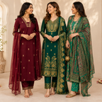 3 Women's Printed Ethnic Kurta Set With Dupatta ( KS-1 )