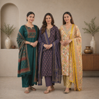 3 Cotton Kurta Set with Dupatta (CK-09)