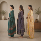 3 Cotton Kurta Set with Dupatta (CK-09)