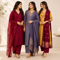 3 Women's Printed Ethnic Kurta Set With Dupatta ( KS-3 )