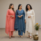 3 Cotton Kurta Set with Dupatta  (CK-10)