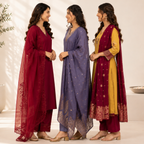 3 Women's Printed Ethnic Kurta Set With Dupatta ( KS-3 )