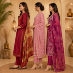 3 Ethnic Kurta With Dupatta ( K10 )