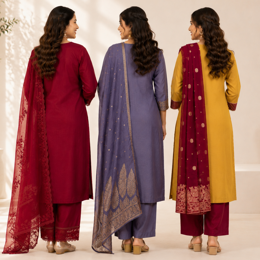 3 Women's Printed Ethnic Kurta Set With Dupatta ( KS-3 )